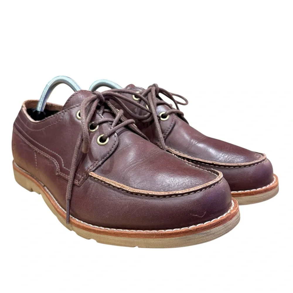 Timberland Earthkeepers Rugged Leather Oxford Boat Shoes Lt Brown Men’s Sz 9.5